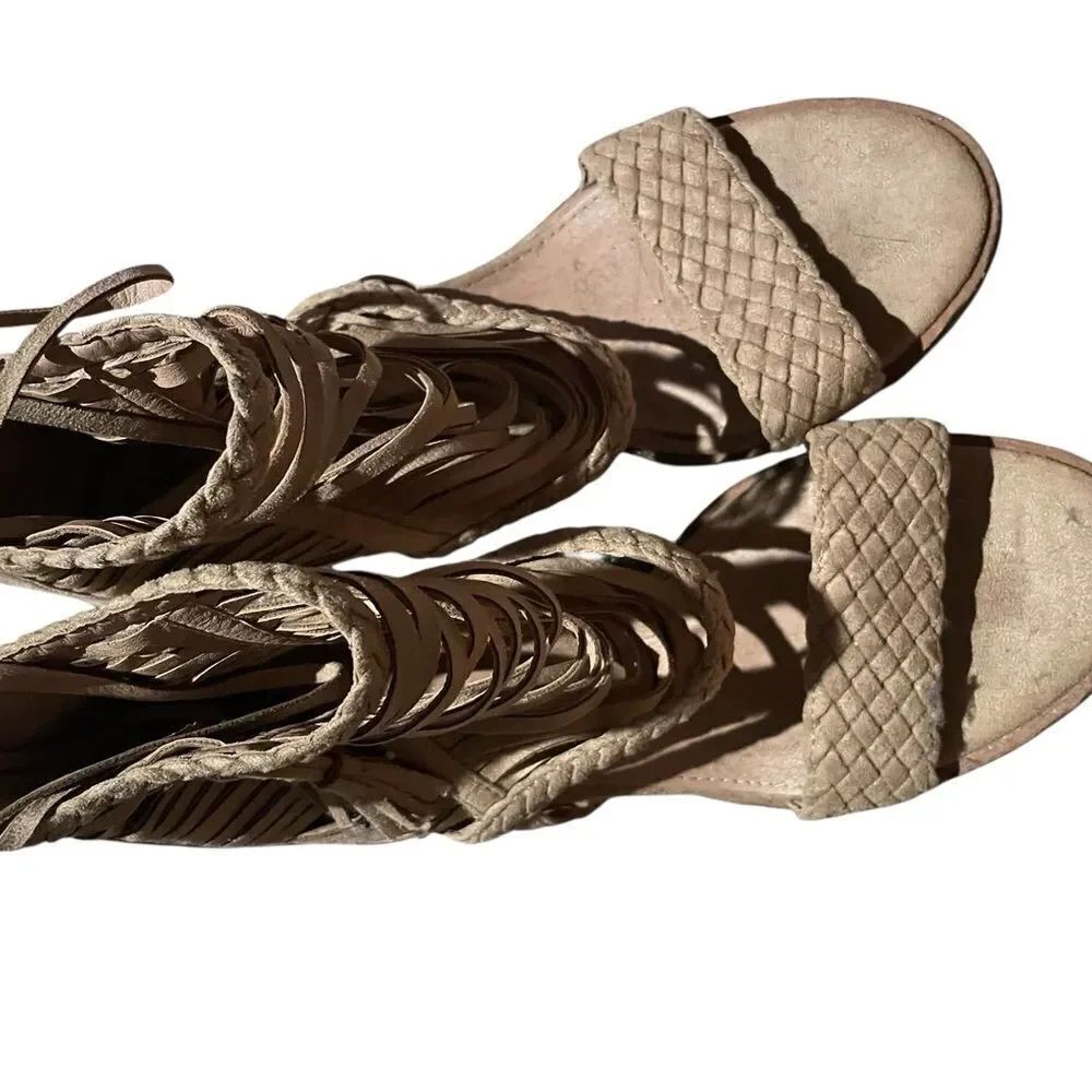 Beast Fashion Braided Tan Women's Sandals size 8 excellent condition.